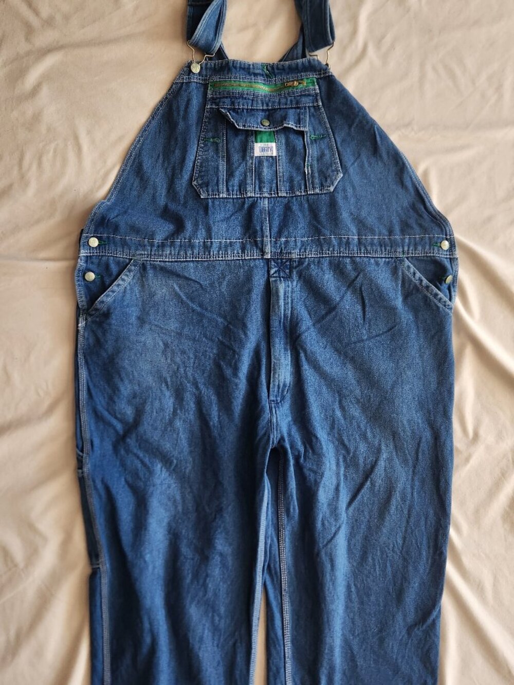 Vtg Liberty Bib Overalls Mens 52 X 23 Denim Workwear / Farmwear Dark Wash - EUC